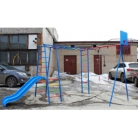 Уличный Детский Спортивный Комплекс ДСК Гимнаст с пластиковой горкой